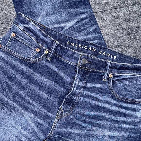 American Eagle Dark Blue Denim 36/30 Straight Airflex - Picture 2 of 7